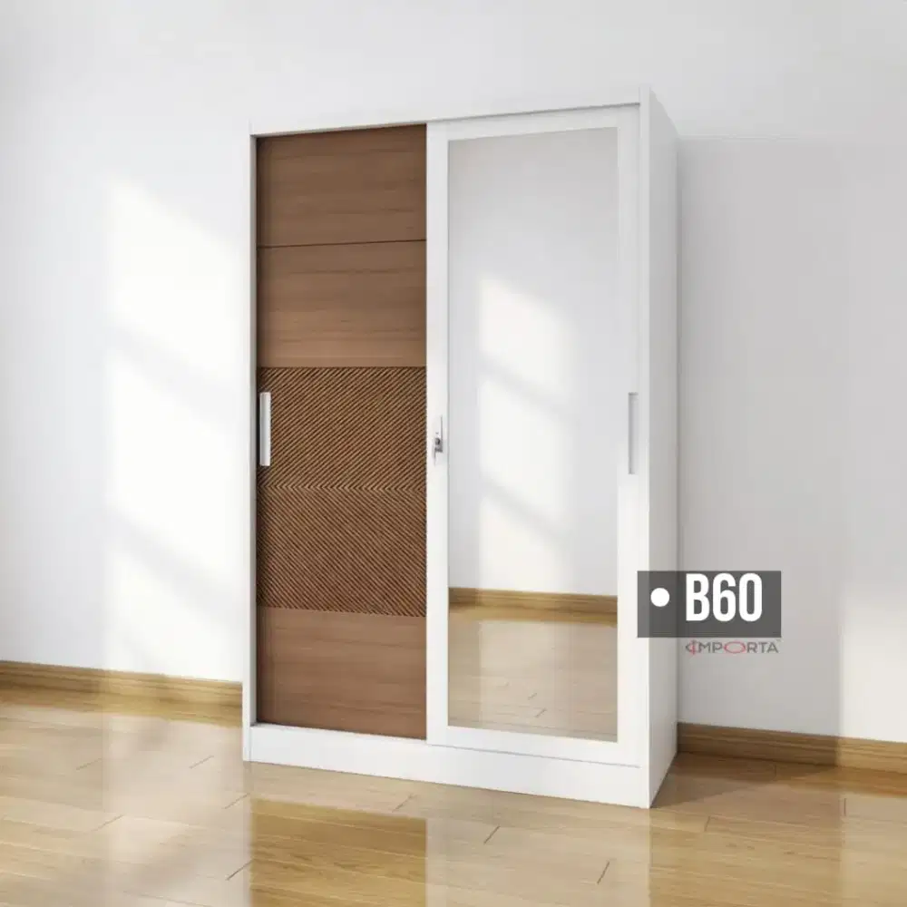 Lemari Pakaian Besi Pintu Sliding Importa S03-120 B60