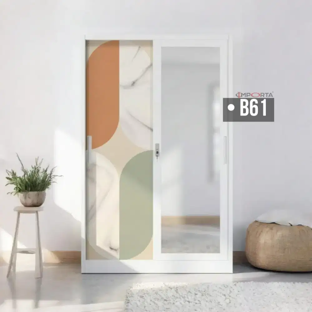 Lemari Pakaian Besi Pintu Sliding Importa S03-120 B61