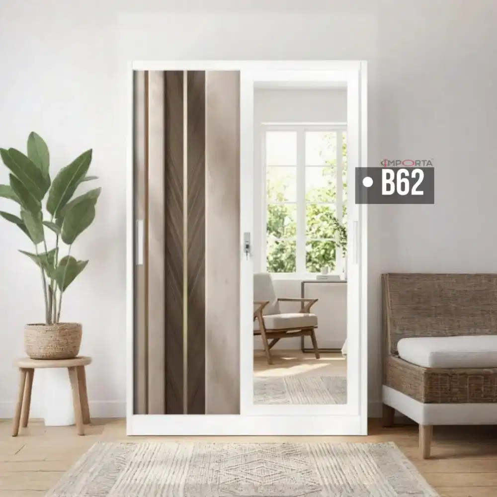 Lemari Pakaian Besi Pintu Sliding Importa S03-120 B62