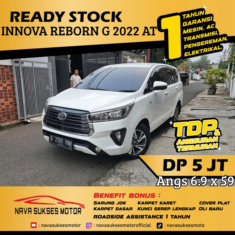TDP 5 Jt Angs Termurah Innova Reborn G 2022 Matic Putih Low Km LikeNew