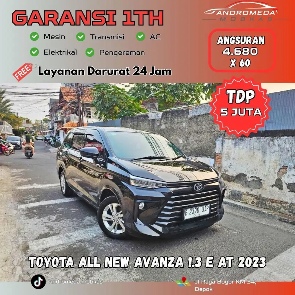 TDP TERMURAH 5 JT TOYOTA ALL NEW AVANZA 1.3 E AT 2023 KONDISI ISTIMEWA