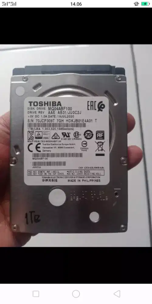 Hdd toshiba 1tb normal