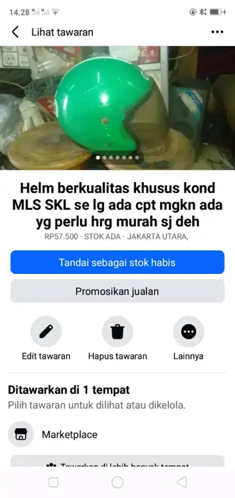 Helm berkualitas khusus kond bgs MLS SKL se lg ada cpt murah sj deh