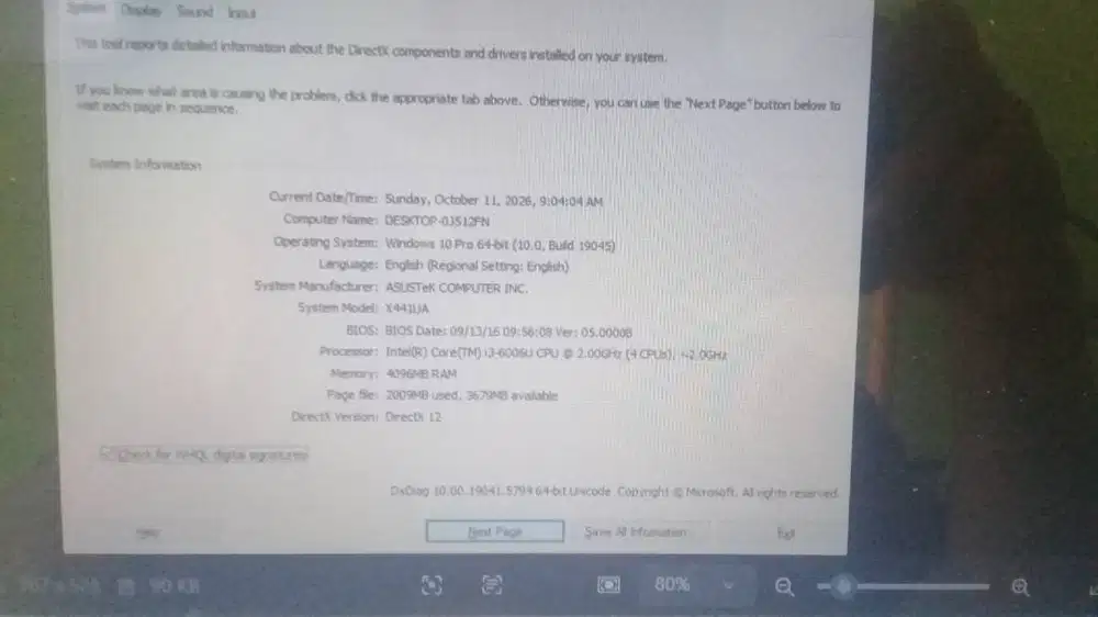 Asus X441UA Ram 4GB HDD 500GB Bisa TT HP