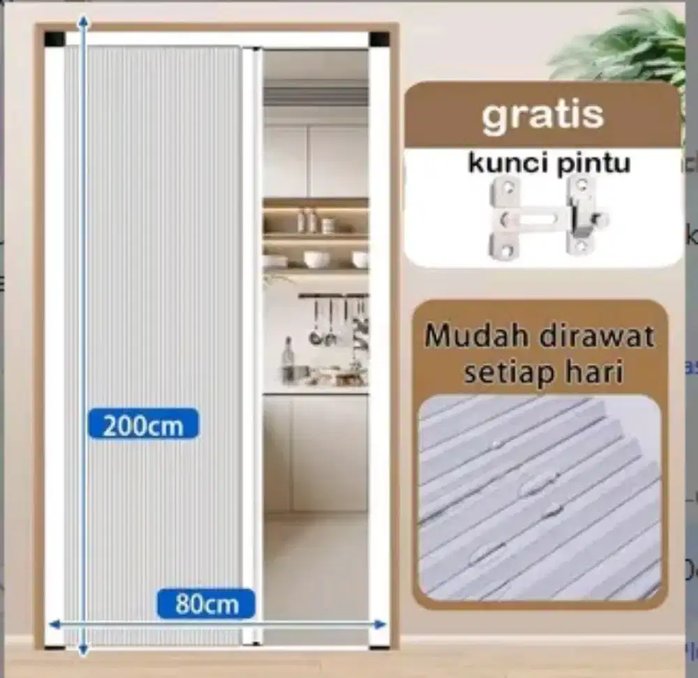 Pintu Geser merk Homenta 80x80 warna putih rangka putih