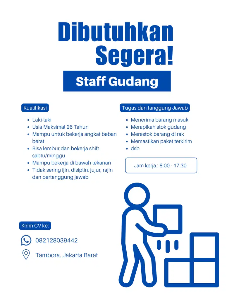 Lowongan Pekerjaan Staff Gudang