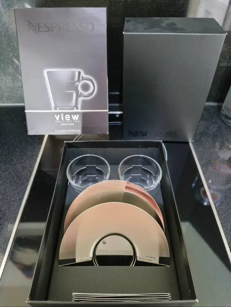NESPRESSO VIEW CUP and SAUCER (Isi 2 Pasang) Mulus Lengkap Box