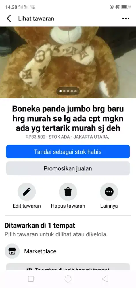 Boneka panda jumbo brg baru hrg murah se lg ada cpt murah sj deh