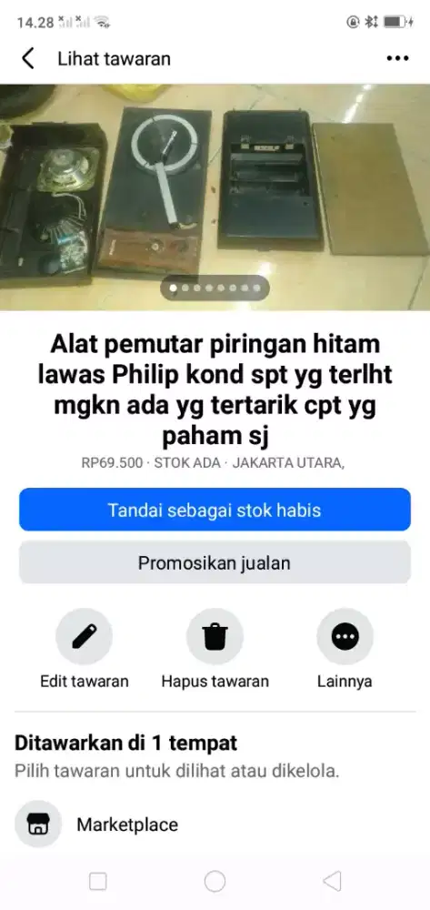 Alat pemutar audio piringan hitam lawas kond spt yg terlht mgkn perlu