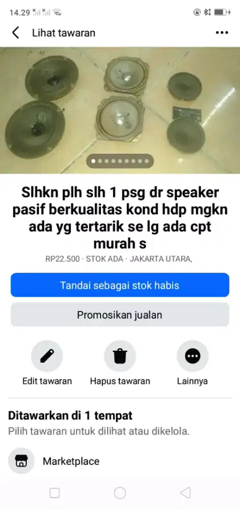 Slhkn plh slh 1 psg dr speaker pasif ex compo lawas kond hdp mgkn prlu