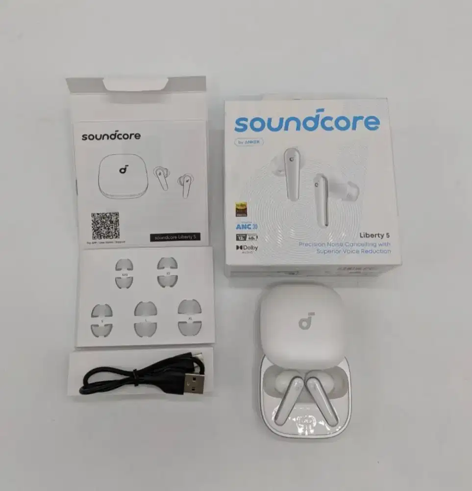 Soundcore Liberty 5 White Like New Fullset | Pemakaian 1 Minggu
