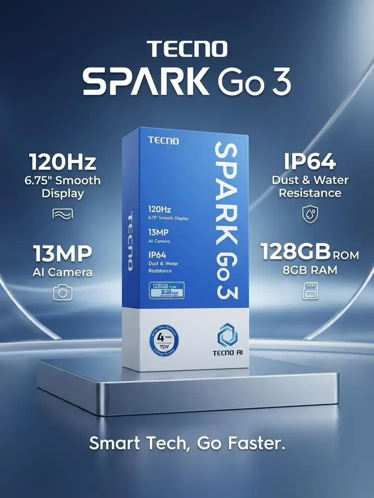 Tecno spark go 3 ram 4/128