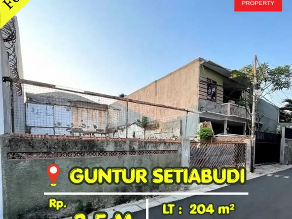 Dijual Tanah Kavling Guntur Setiabudi Bentuk Tanah Kotak Lokasi Strategis Jalan 1 Mobil