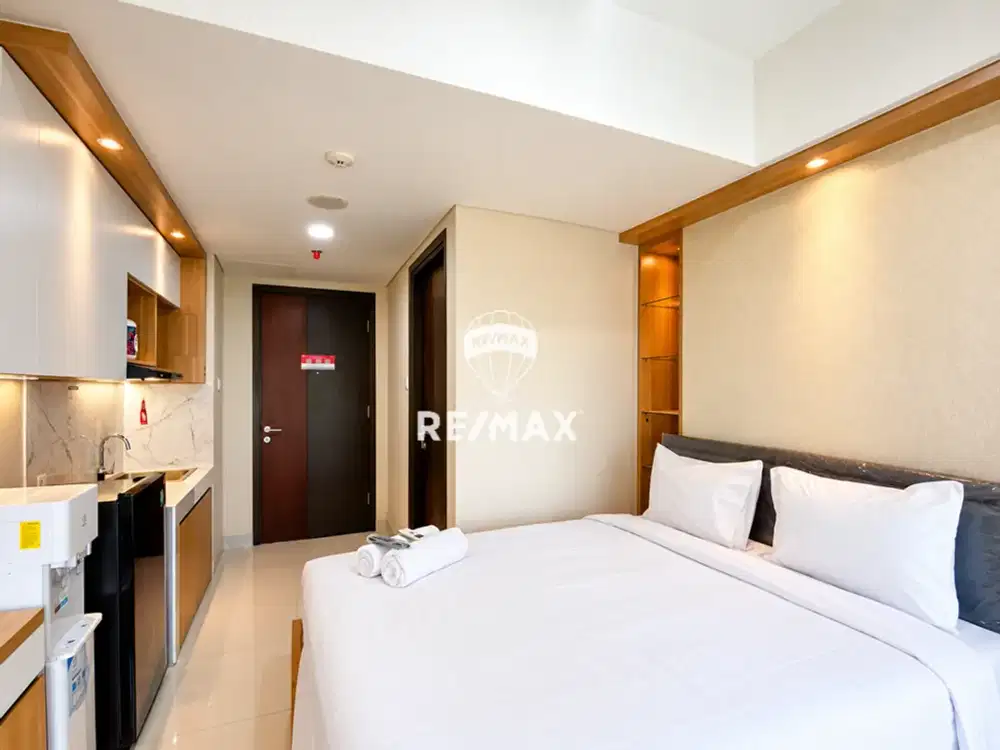 DIJUAL STUDIO HOEK APARTMENT CHADSTONE CIKARANG JAWA BARAT FULL FURNISHED VIEW POOL