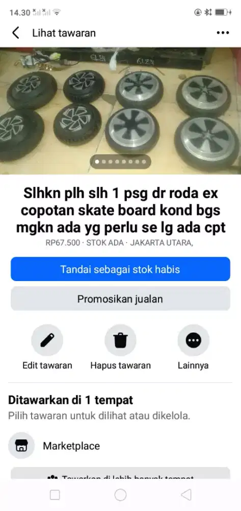 Slhkn plh slh 1 psg dr roda khusus skate board mgkin ada yg perlu