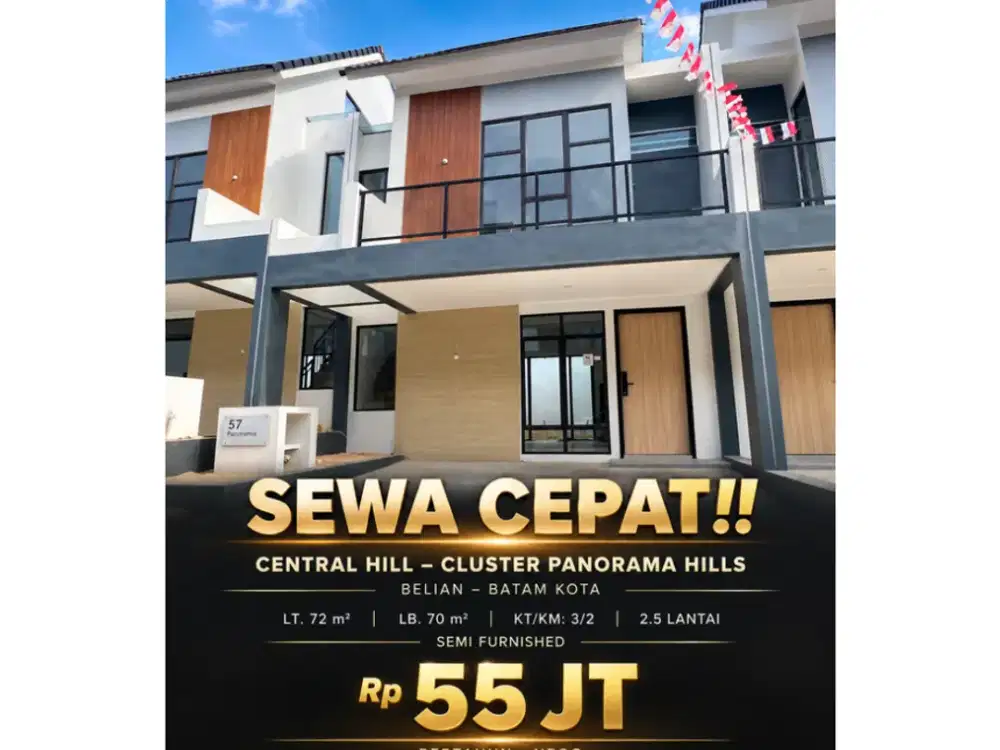 Sewa Rumah Central Hills Panorama Hills Siap Huni Batam Center Free Ac Botania