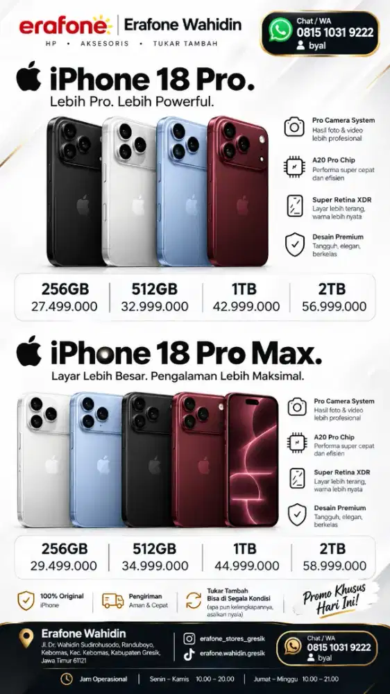 PRE ORDER IPHONE 18 PRO & 18 PROMAX