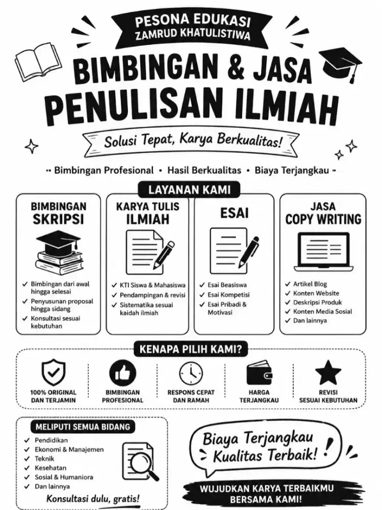 Jasa Pengerjaan tugas, skripsi, modul dan KTI, Artikel