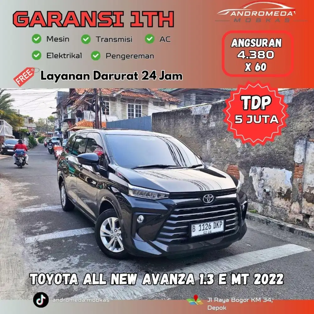 TDP TERMURAH 5 JT TOYOTA ALL NEW AVANZA 1.3 E MT 2022 KONDISI ISTIMEWA