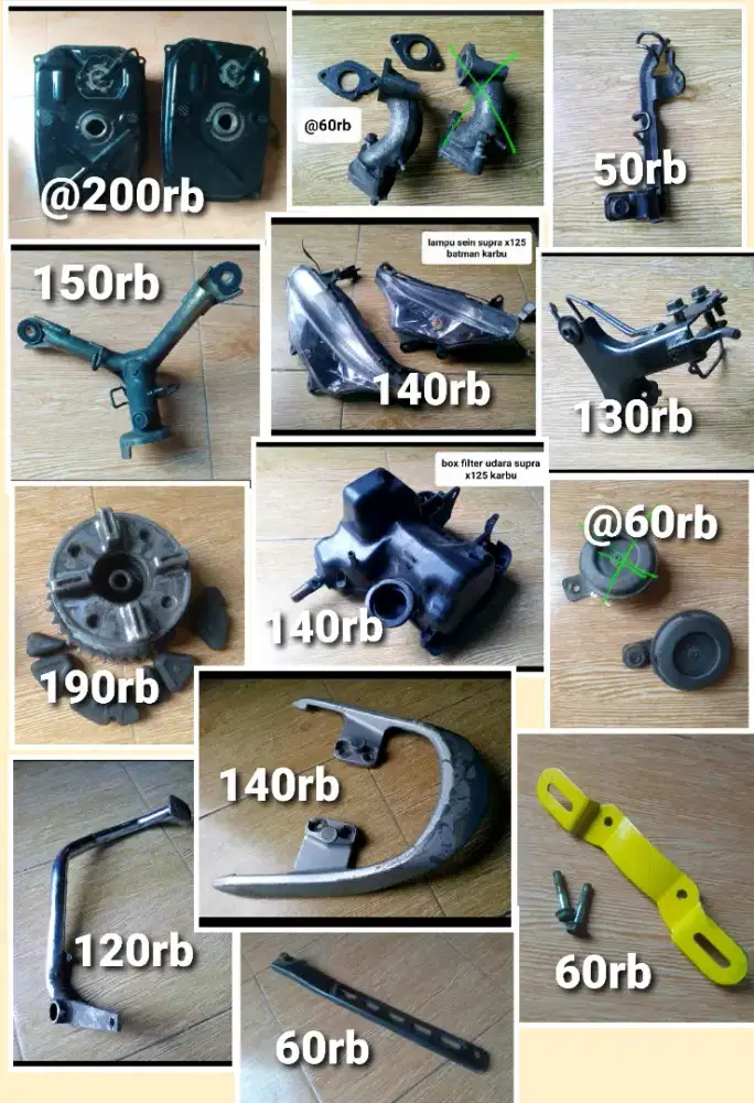 Part copotan Supra x125 karbu yg tersisa.