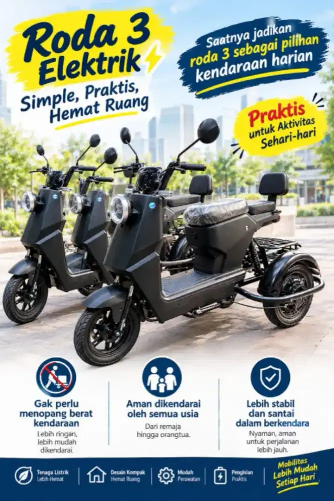 Promo Kredit Sepeda Listrik Roda 3 Dengan Cicilan Home Credit!