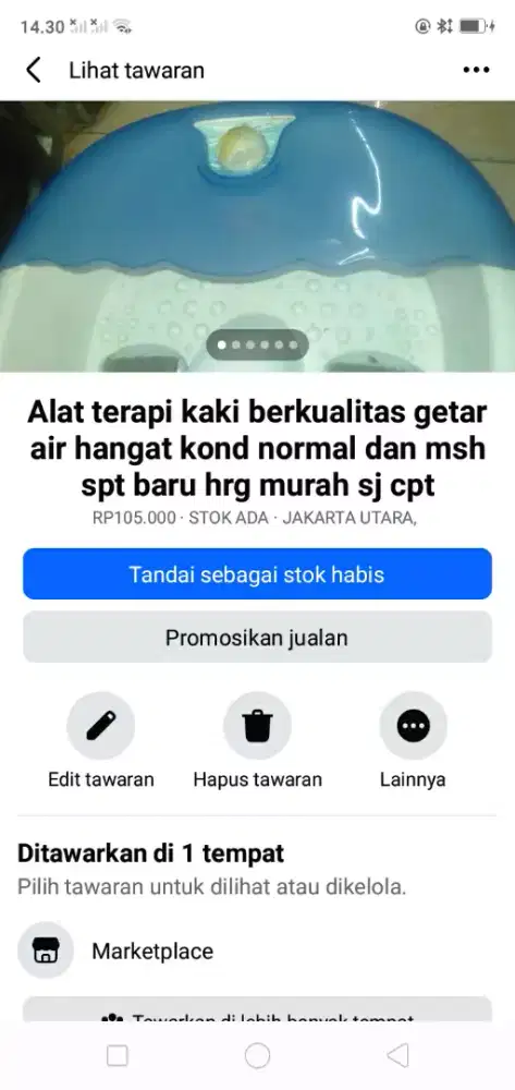 Alat terapi kaki berkualitas getar air hangat kond spt baru murah sj