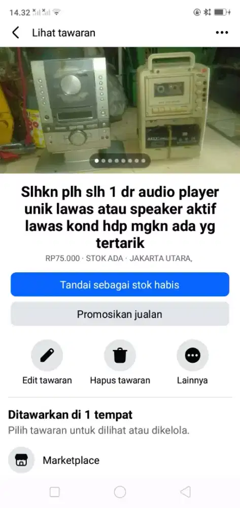 Slhkn plh slh 1 dr speaker aktif lawas/audio compo lawas kond hdp