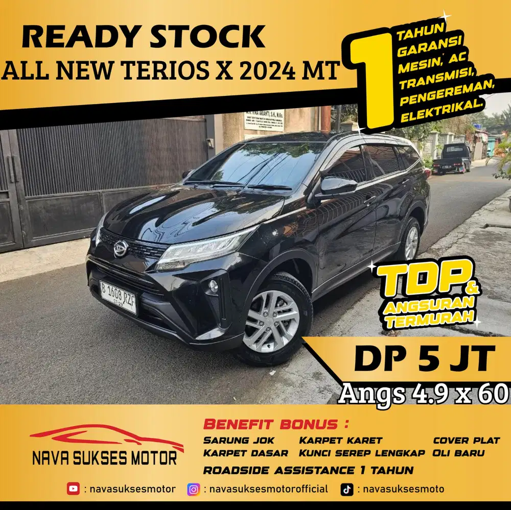 TDP 5 Jt Angs Termurah All New Terios X 2024 Manual Hitam Low Km