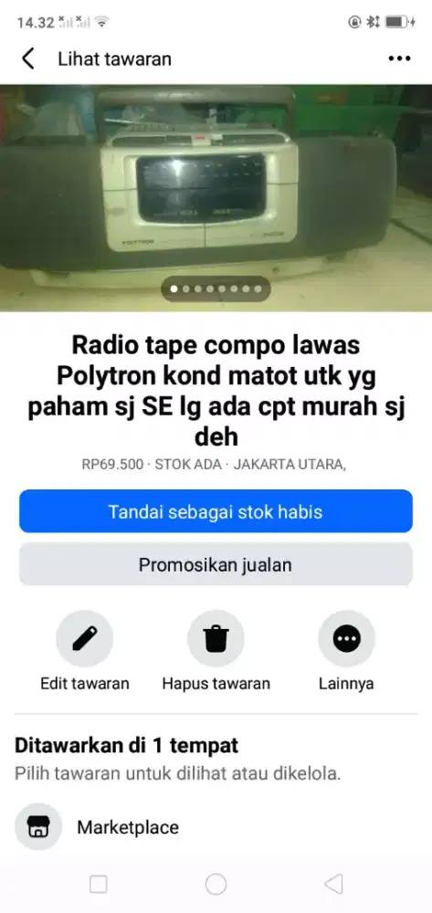 Audio compo lawas Polytron kond matot utk yg phm sj hrg murah sj deh