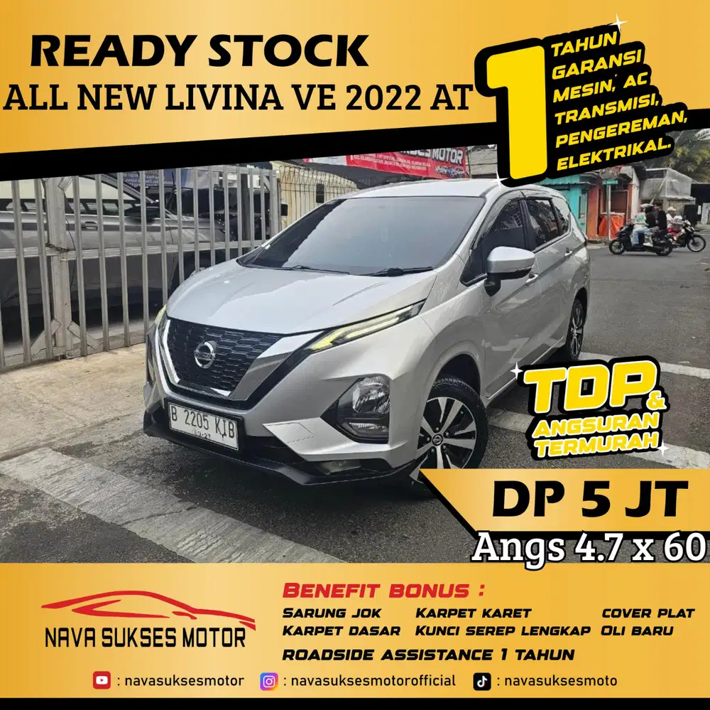 TDP 5 Jt Angs Termurah All New Livina VE 2022 Matic Silver Low Km