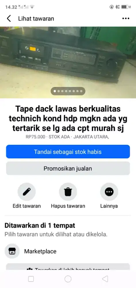 Audio tape dack lawas thecnik kond hdp mgkn ada yg tertarik murah sj