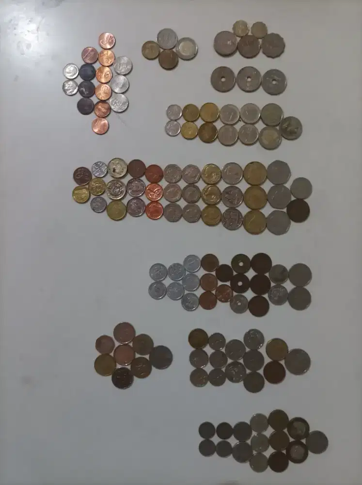 Jual koin luar negeri 141 biji 10 negara