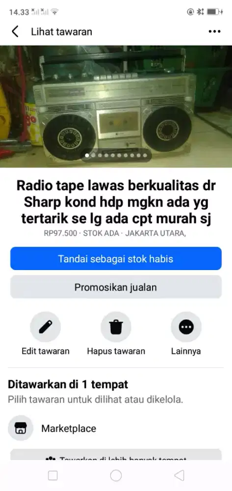 Audio radio tape lawas Sharp kond hdp mgkn ada yg tertarik murah sj