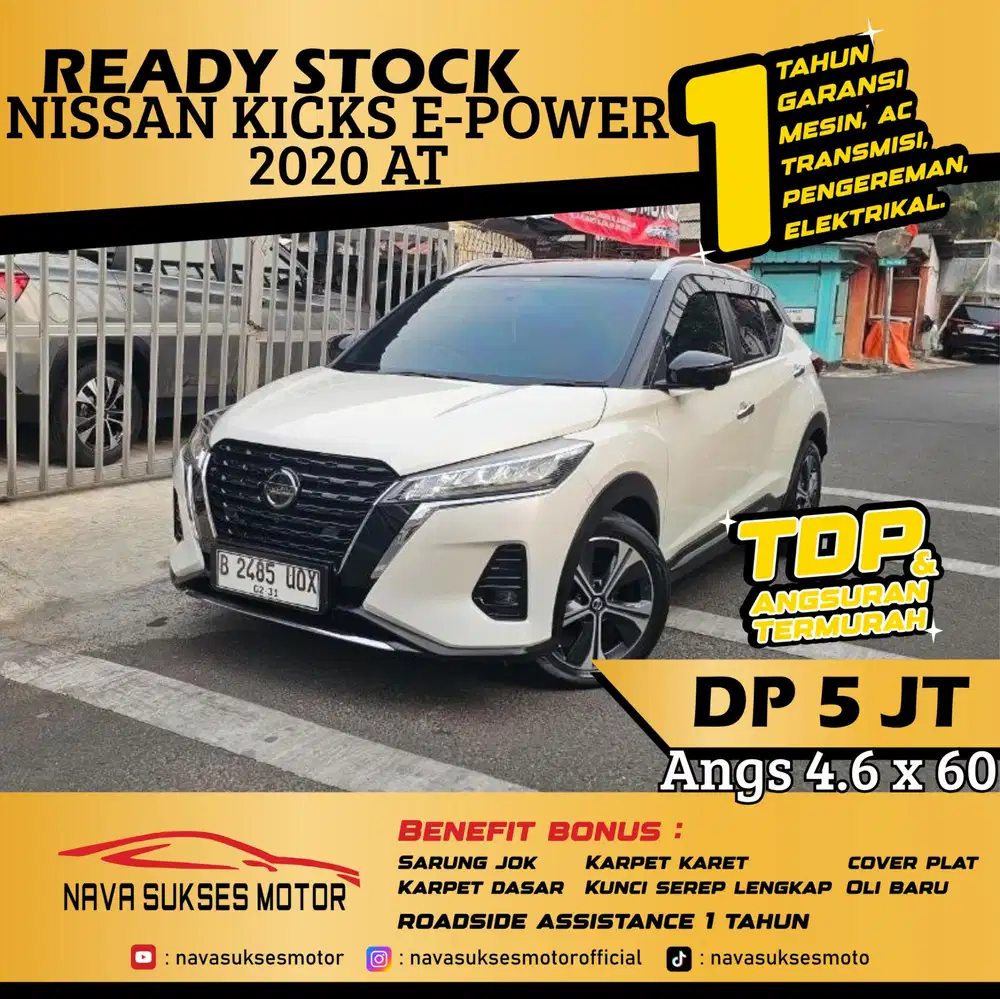 TDP 5 Jt Angs Termurah Nissan Kicks E-Power 2020 Matic Putih Low Km