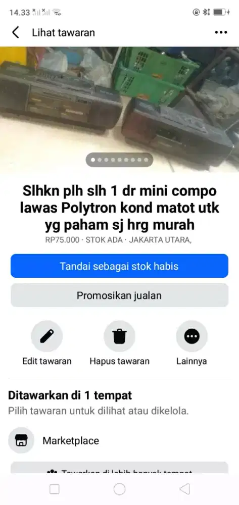 Slhkn plh slh 1 dr audio compo lawas Polytron kond matot utk yg phm sj