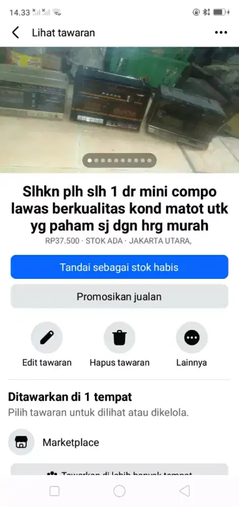 Slhkn plh slh 1 dr audio compo lawas kond matot utk yg phm sj murah2