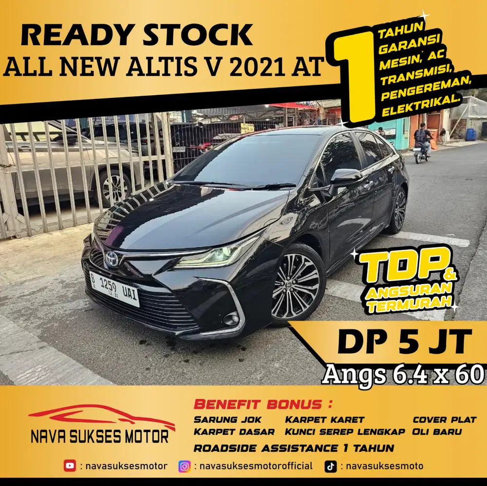 TDP 5 Jt Angs Termurah All New Altis V 2021 Matic Hitam Low Km LikeNew
