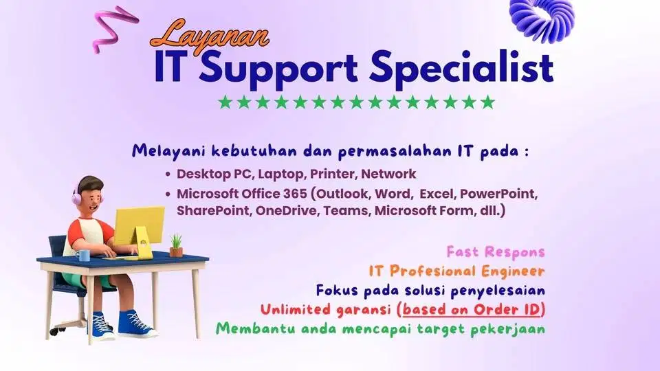 IT Support Specialist Desktop PC / Laptop dan Microsoft Office 365