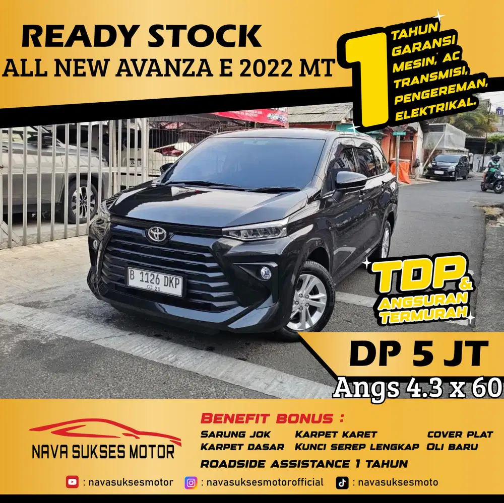 TDP 5 Jt Angs Termurah All New Avanza E 2022 Manual Hitam Low Km