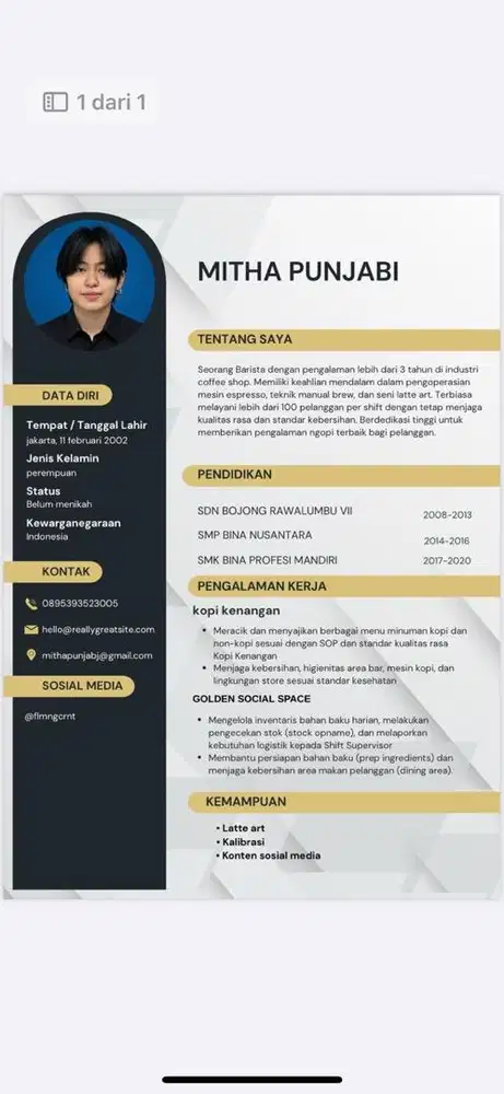 barista , kasir