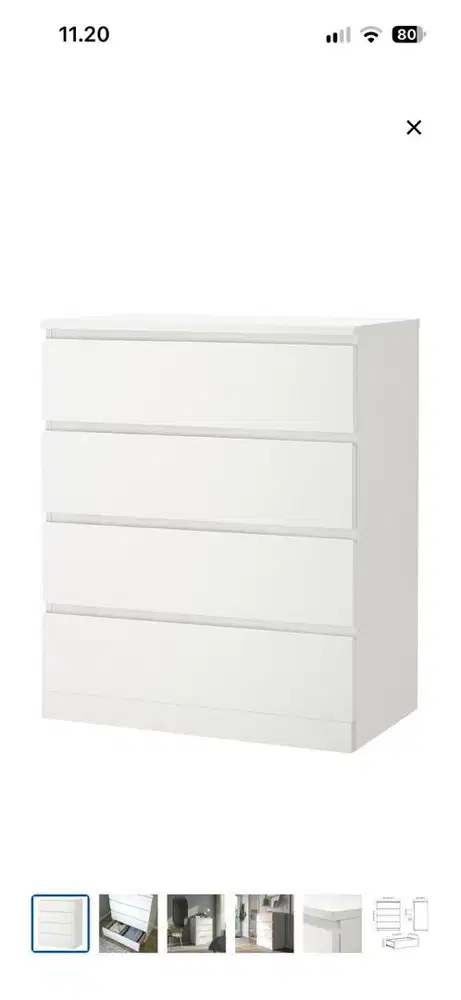 Lemari IKEA Malm 4 Baris