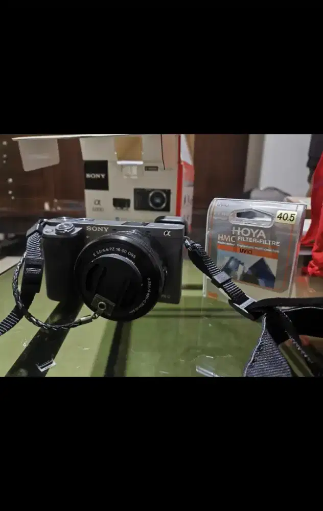 Sony a6000 + lens kit 16-50mm + Hoya UV filter ori Mulus 99%, no pudar