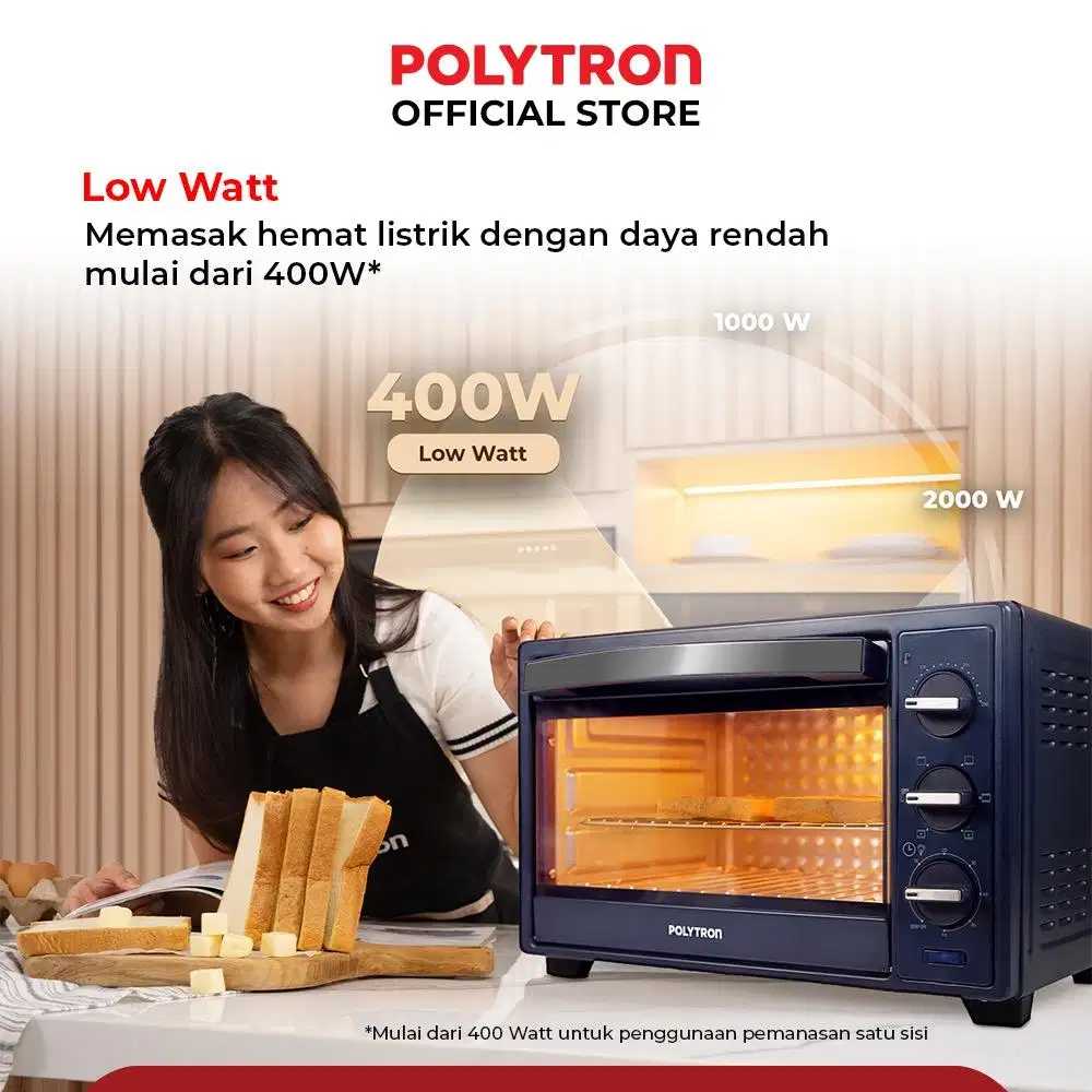 New Smart Electric Oven POLYTRON 5in1 Heating Mode JUMBO 22Liter