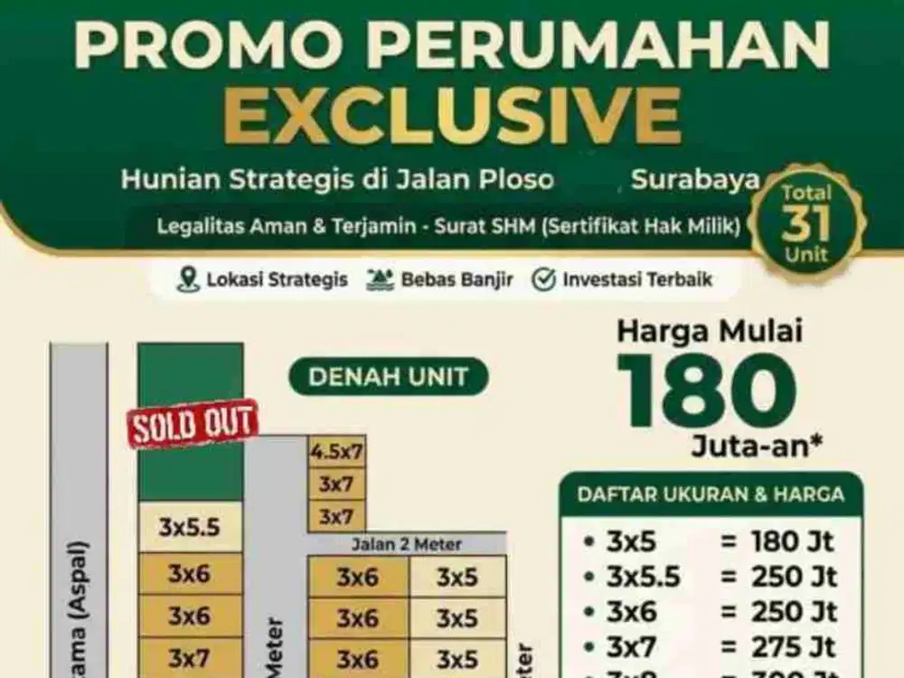 31 Unit Rumah Murah 2 Lantai on Progress di Ploso, Tambak Sari, Sby Timur
