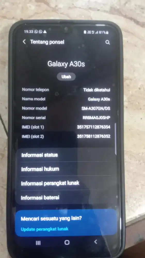 Samsung a30s ram 4/64