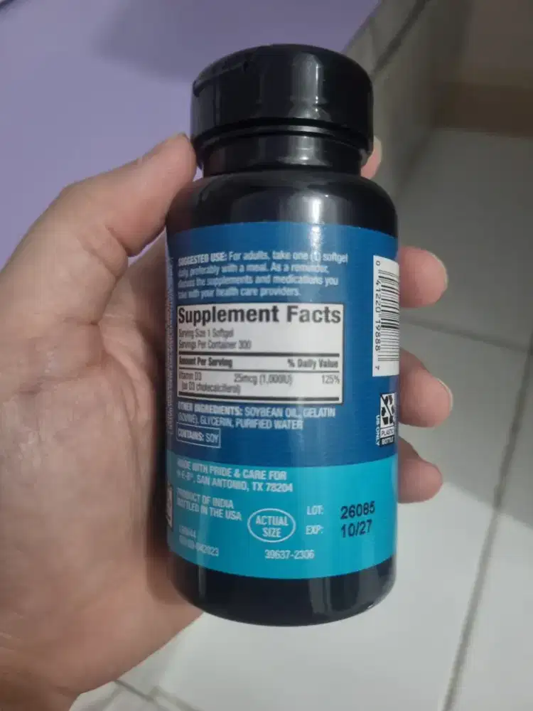Vitamin d3 25mcg ( 1,000 IU ) HEB