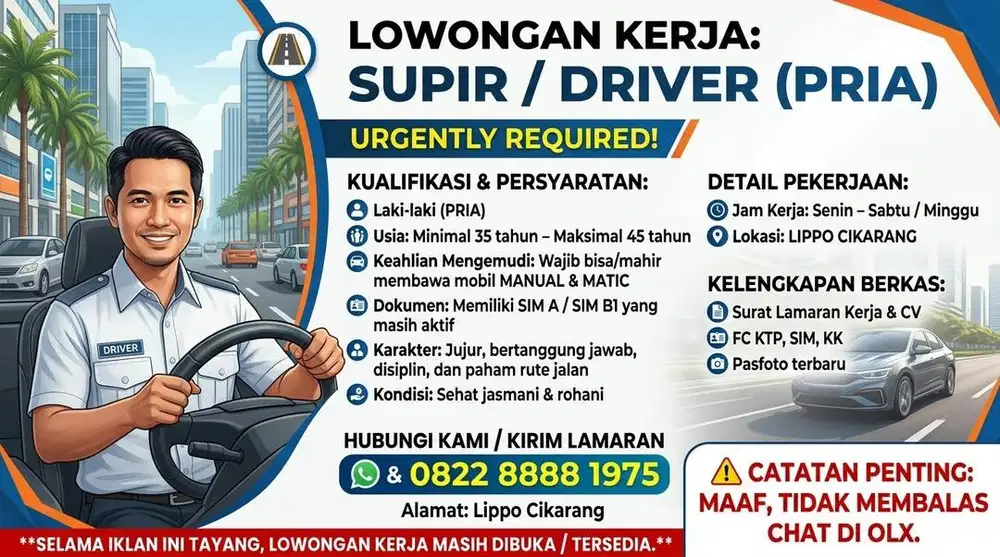 Supir antar jemput anak sekolah