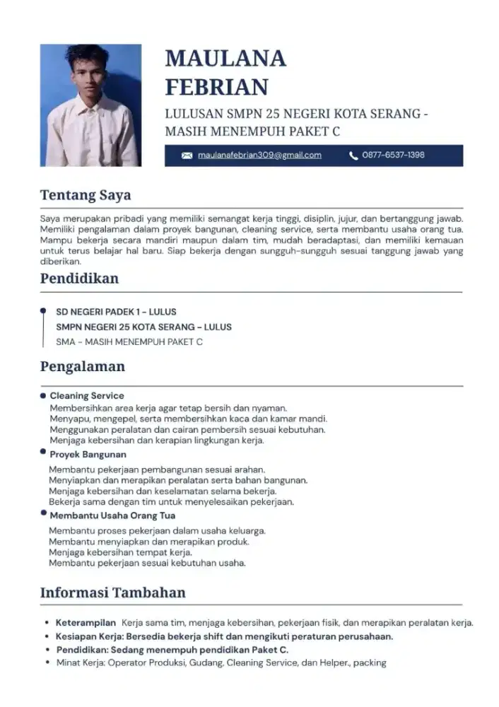 INFO KERJAAN PACKING ATAU OPERATOR PRODUKSI