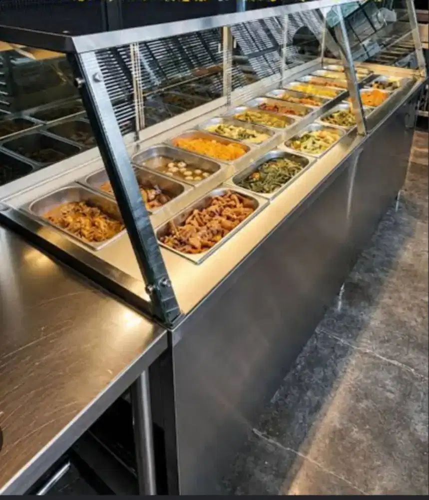Etalase warteg / resto bain marie