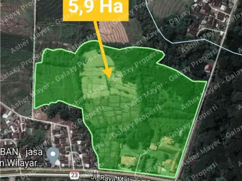 LAHAN 6 HEKTAR SHM BONUS BANGUNAN DI 0 JALAN RAYA PROVINSI SURABAYA - MALANG, PURWODADI DENGAN LOKASI STRATEGIS UNTUK SEGALA MACAM JENIS USAHA